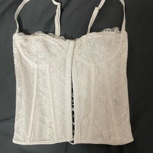 Elegant White Lace Corset Top